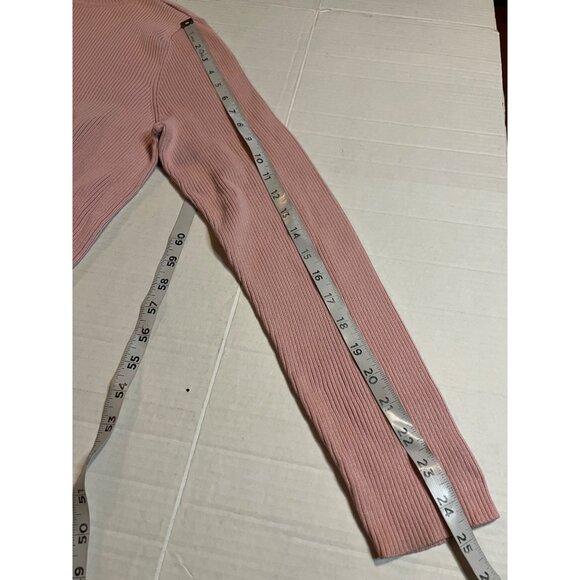 Lauren Ralph Lauren XL Pink Ribbed Turtleneck Sweater preppy  embroidered logo - Picture 10 of 10